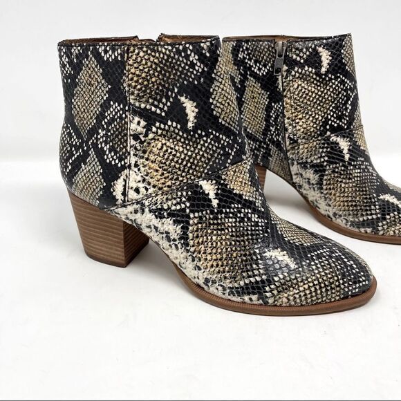 Madewell Snake Leather Embossed Ankle Boot Size 9 - Picture 2 of 10